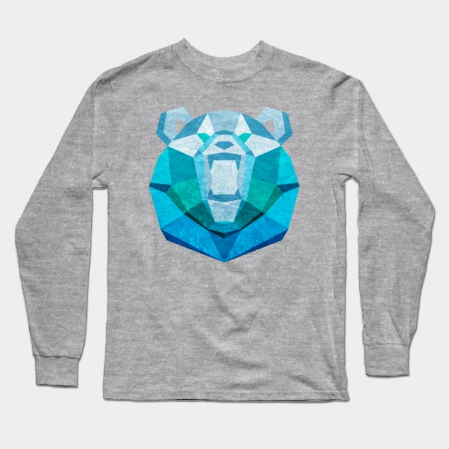 Icy Geometric Polar Bear Long Sleeve T-Shirt by PawkyBear